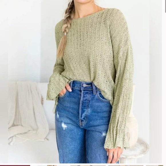 Lumiere Open Knit Sweater Medium - Picture 2 of 9